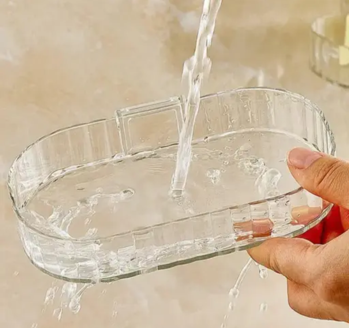 (Pack of 2) Clear Wall-Mounted Soap Holders – Transparent & Easy-to-Clean Bathroom Organizer