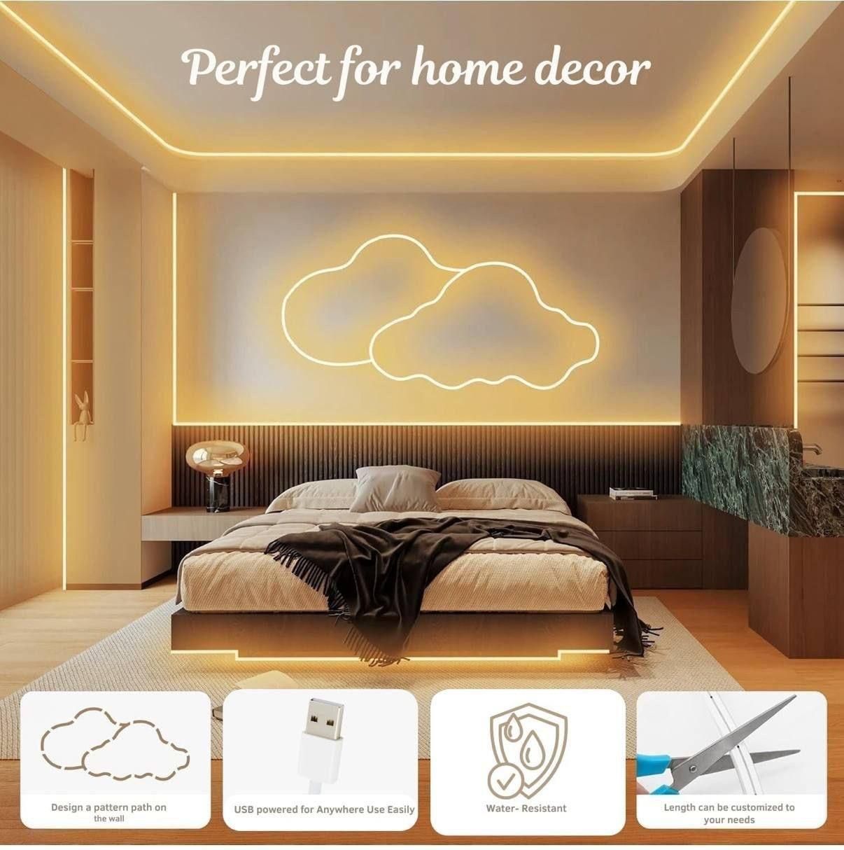 1 Meter Waterproof Neon LED Strip Light – Multicolor Flexible Decorative Lighting