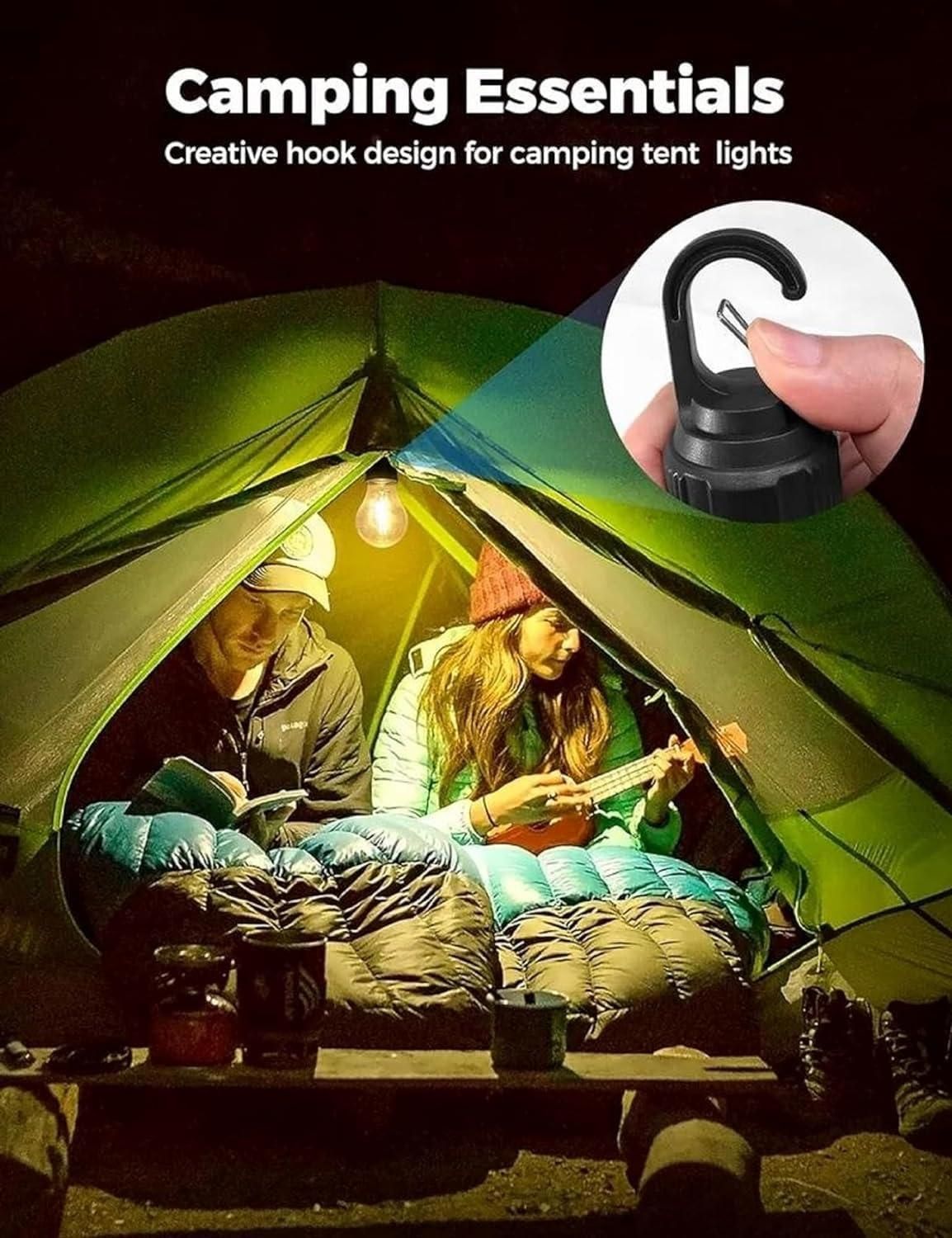 Rechargeable Decorative Hanging Bulb – 3 Mode LED Tent Lamp with USB-C Charging