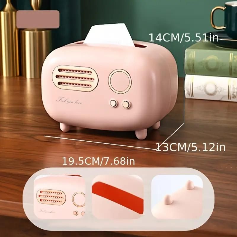 Vintage Radio Box Tissue Holder – Premium Retro Decorative Napkin Dispenser