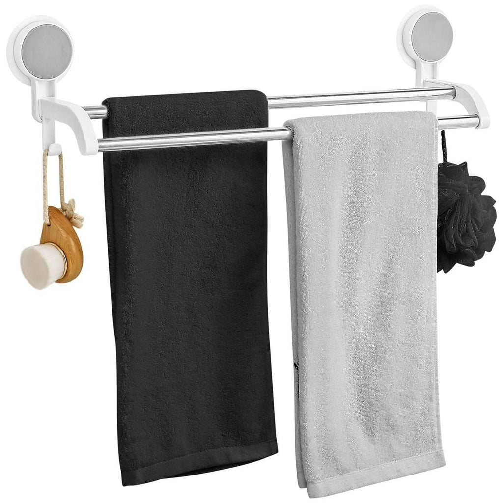 Stainless Steel Wall Mounted Towel & Napkin Holder Bar – Self-Adhesive Bathroom & Kitchen Organizer (Silver, Pack of 1)