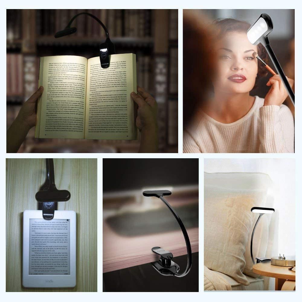 7-Mode Adjustable LED Book Reading Light with Clip – Portable Desk & Bedside Lamp