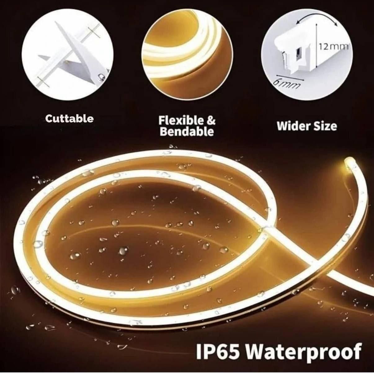 1 Meter Waterproof Neon LED Strip Light – Multicolor Flexible Decorative Lighting