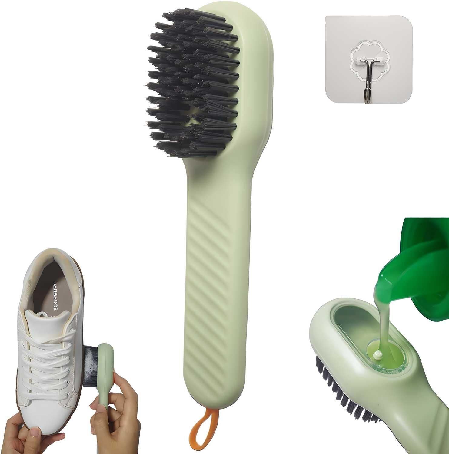 Multifunctional Shoe Polishing Brush – Liquid Adding Soft Fur Cleaning Brush for Shoes, Clothes & More
