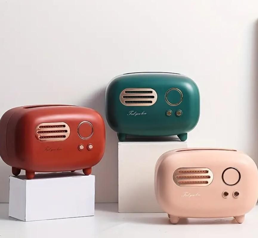 Vintage Radio Box Tissue Holder – Premium Retro Decorative Napkin Dispenser