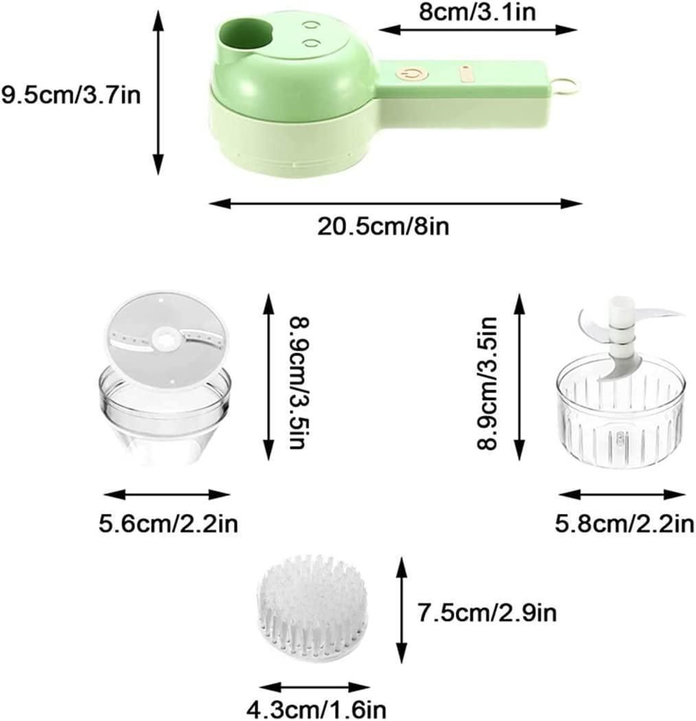 4-in-1 Portable Electric Vegetable Cutter Set – Wireless Food Processor & Chopper for Kitchen