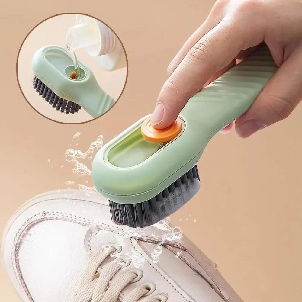 Multifunctional Shoe Polishing Brush – Liquid Adding Soft Fur Cleaning Brush for Shoes, Clothes & More