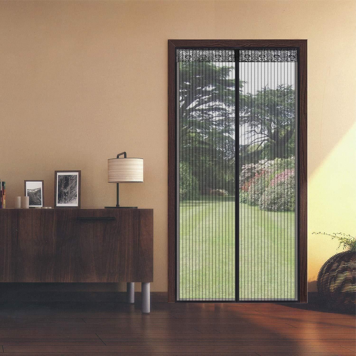 Mesh Magnetic Mosquito Screen Door Net Curtain with Magnets Reinforced Polyester