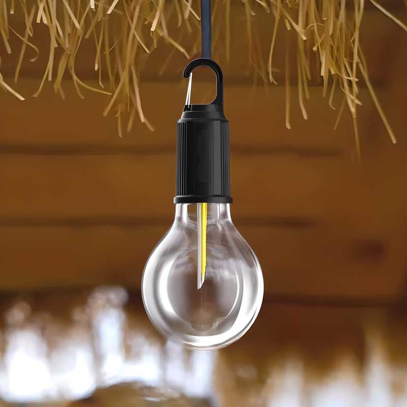 Rechargeable Decorative Hanging Bulb – 3 Mode LED Tent Lamp with USB-C Charging