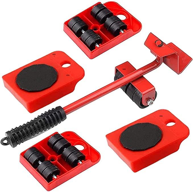 Heavy-Duty Furniture Moving Tool Set – Rolling Wheels Transport Shifter with Base & Spare Roller (Load Capacity 150kg)