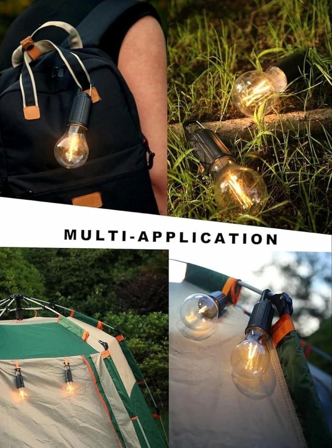 Rechargeable Decorative Hanging Bulb – 3 Mode LED Tent Lamp with USB-C Charging