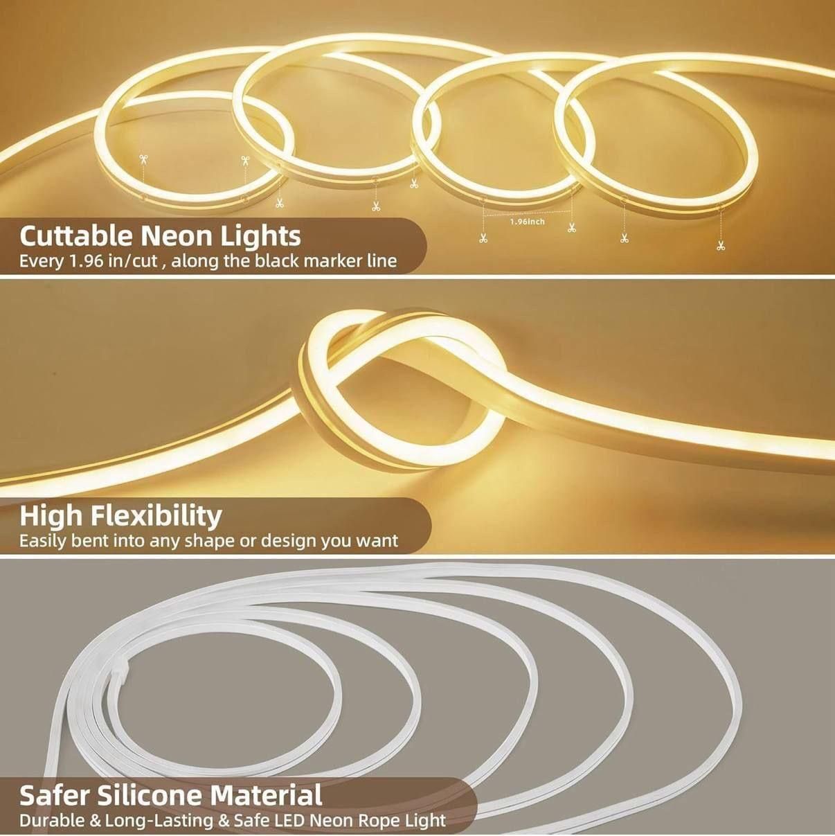 1 Meter Waterproof Neon LED Strip Light – Multicolor Flexible Decorative Lighting