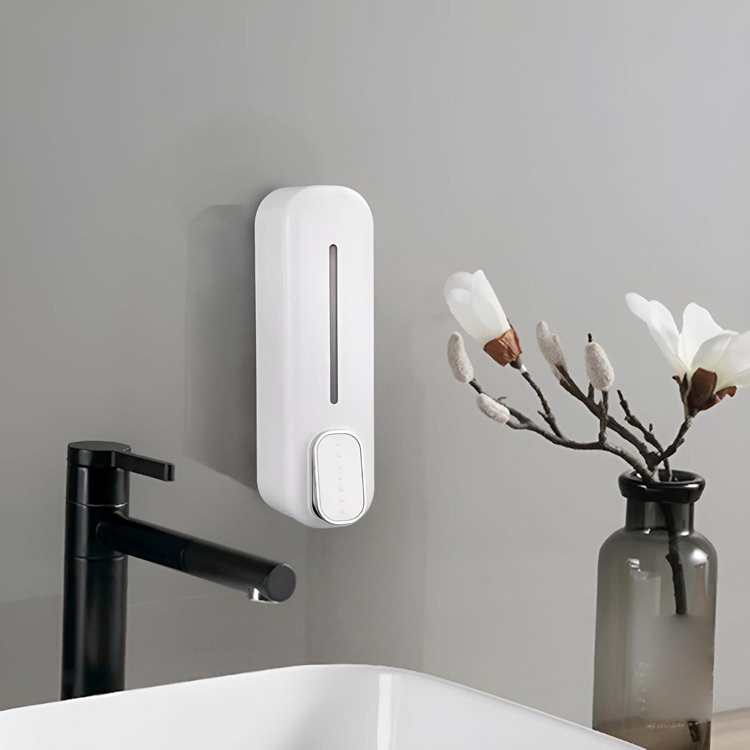 Tarvica Wall-Mounted Soap Dispenser – 350ml Multipurpose Liquid Dispenser for Bathroom & Kitchen