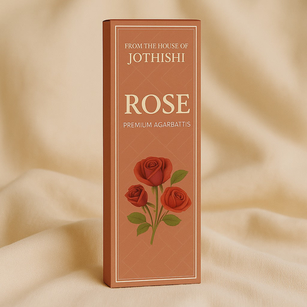 Jothishi Premium Rose Agarbatti – Charcoal & Carbon Free Incense Sticks | Free Delivery