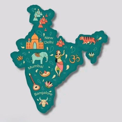 Fridge Magnet – India Map Quotes Wooden Magnetic Sticker for Home & Office (Multicolor, 3 Variants)