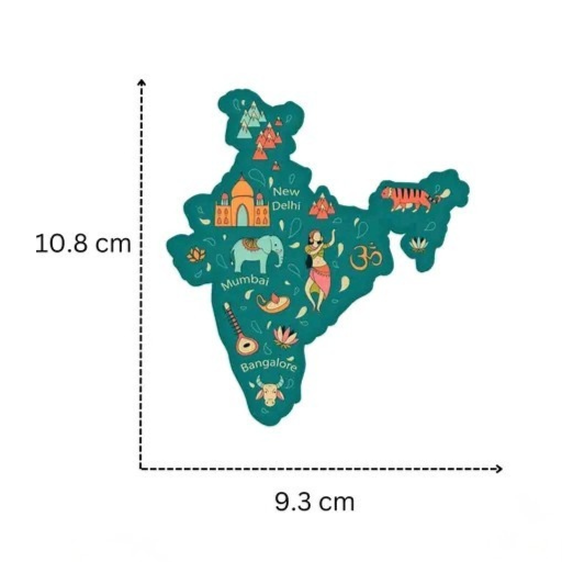 Fridge Magnet – India Map Quotes Wooden Magnetic Sticker for Home & Office (Multicolor, 3 Variants)