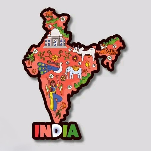 Fridge Magnet – India Map Quotes Wooden Magnetic Sticker for Home & Office (Multicolor, 3 Variants)