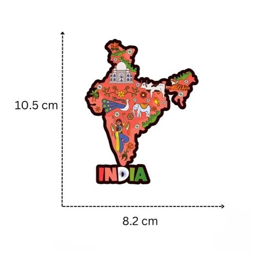 Fridge Magnet – India Map Quotes Wooden Magnetic Sticker for Home & Office (Multicolor, 3 Variants)