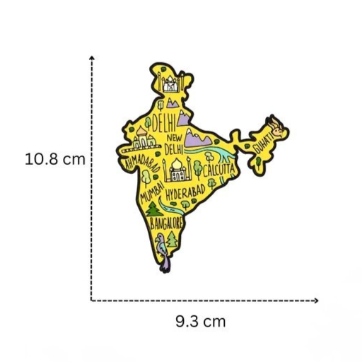 Fridge Magnet – India Map Quotes Wooden Magnetic Sticker for Home & Office (Multicolor, 3 Variants)
