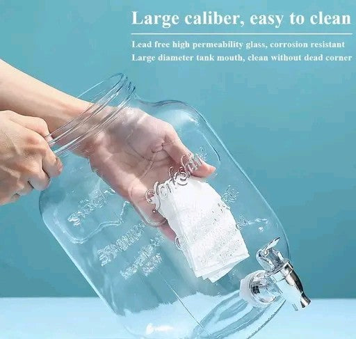 Retro Style Italian Premium 4200ml Glass Water Dispenser – Large Vintage Pitcher with Airtight Lid & Tap for Juice, Lemonade, Cocktails & Water