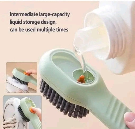 Multifunctional Shoe Polishing Brush – Liquid Adding Soft Fur Cleaning Brush for Shoes, Clothes & More