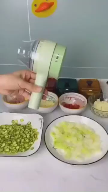4-in-1 Portable Electric Vegetable Cutter Set – Wireless Food Processor & Chopper for Kitchen