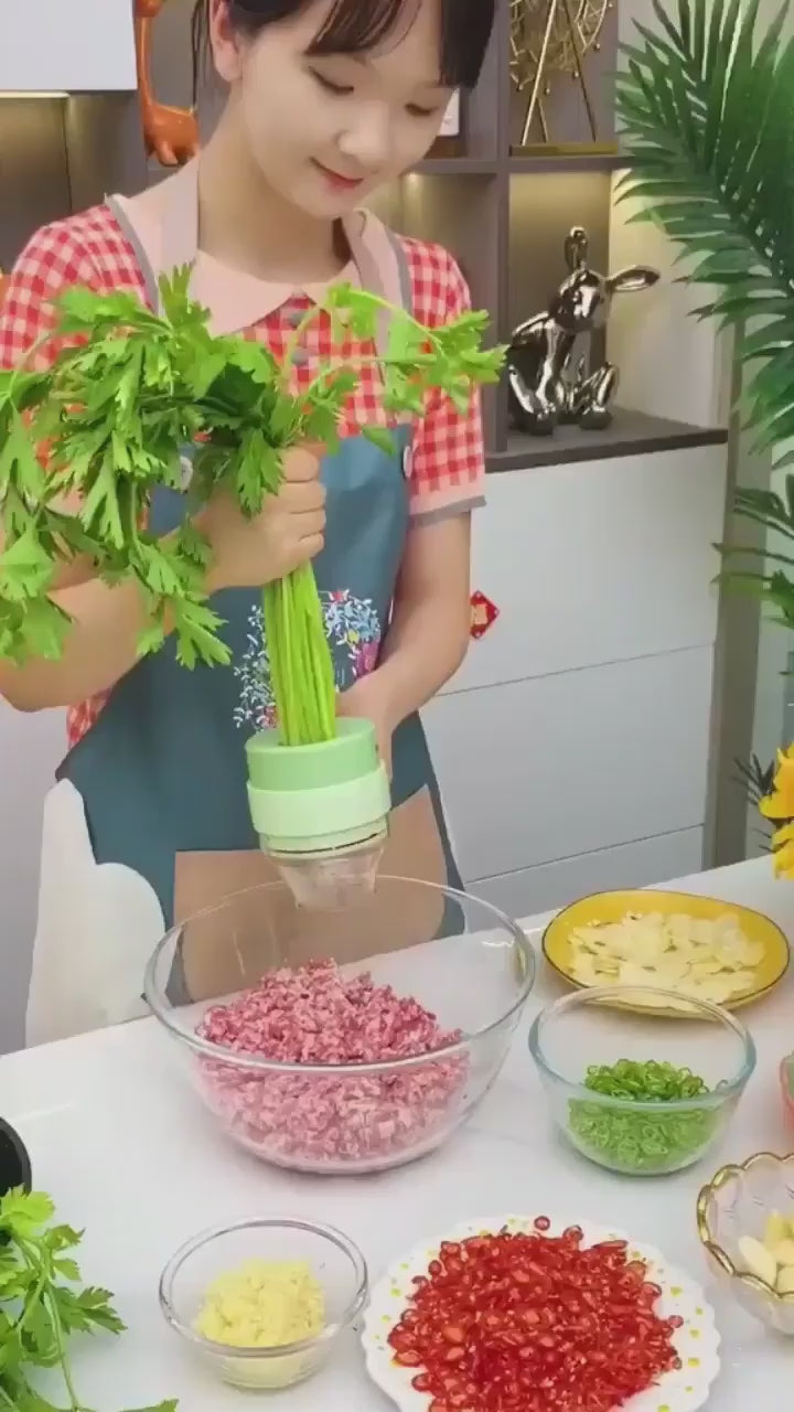 4-in-1 Portable Electric Vegetable Cutter Set – Wireless Food Processor & Chopper for Kitchen