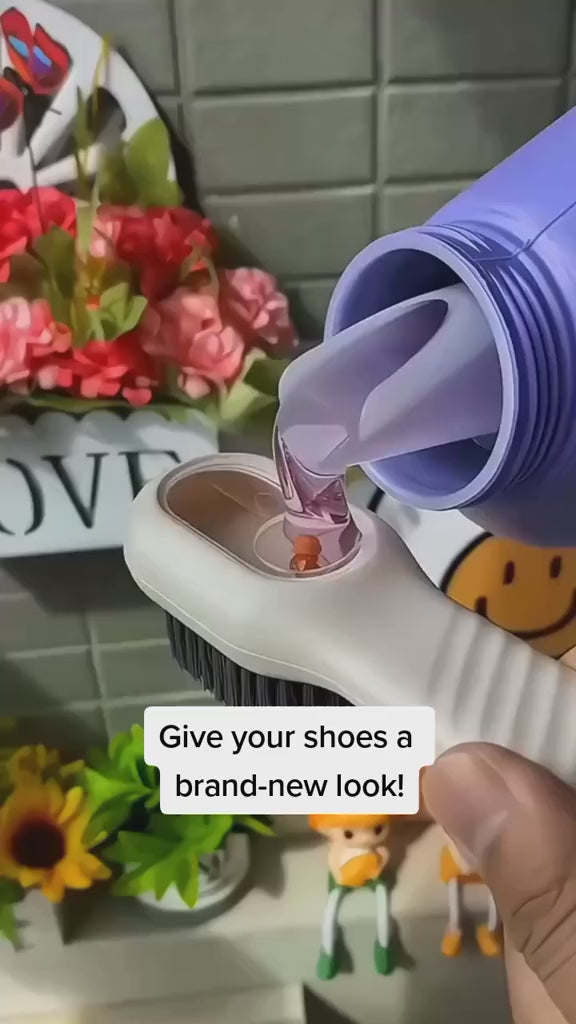 Multifunctional Shoe Polishing Brush – Liquid Adding Soft Fur Cleaning Brush for Shoes, Clothes & More