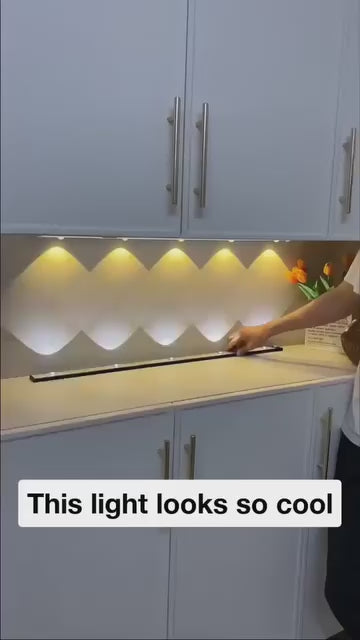 LED Motion Sensor Cabinet Light – USB Rechargeable, Stick-On, Wireless, Warm & White Modes