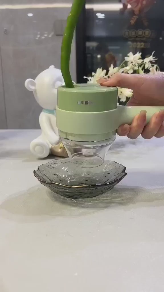 4-in-1 Portable Electric Vegetable Cutter Set – Wireless Food Processor & Chopper for Kitchen