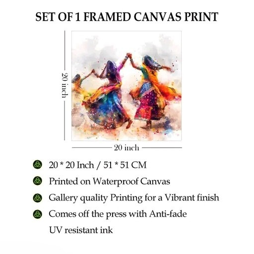 The Festive Rhythm – Premium Colorful Dance Canvas Painting (20x20 Inch) | Free Delivery Pan India