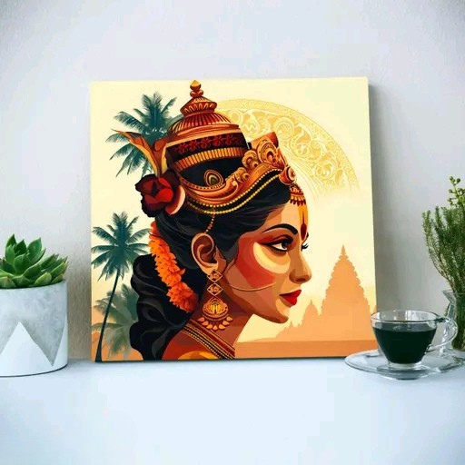 Premium Indian Traditional Canvas Wall Art | 20x20 Inch Modern Painting | Free Delivery Pan India