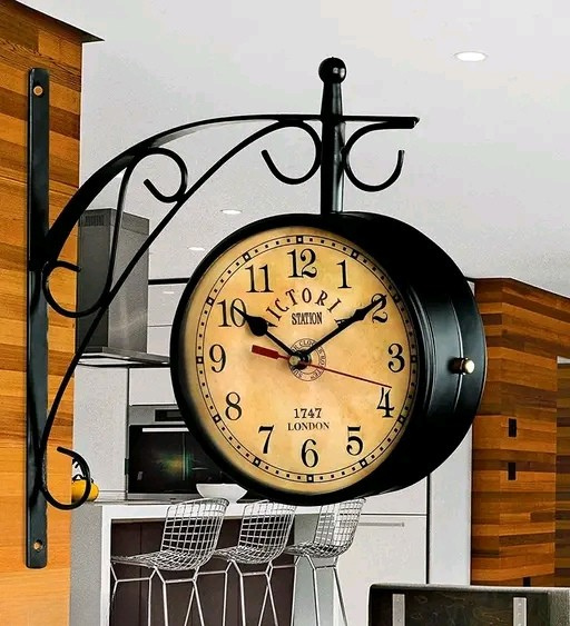 Victorian Elegance – Premium Double-Sided Station Wall Clock | Vintage London Style | Free Delivery Pan India