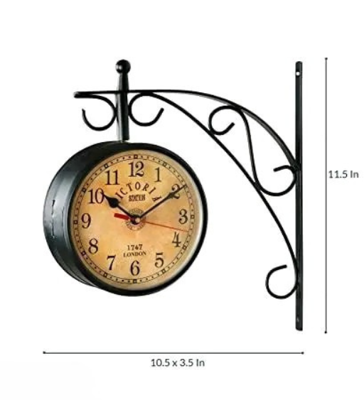 Victorian Elegance – Premium Double-Sided Station Wall Clock | Vintage London Style | Free Delivery Pan India