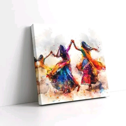 The Festive Rhythm – Premium Colorful Dance Canvas Painting (20x20 Inch) | Free Delivery Pan India