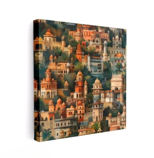 The Royal Panorama – Premium Architectural Canvas Painting (20x20 Inch) | Free Delivery Pan India