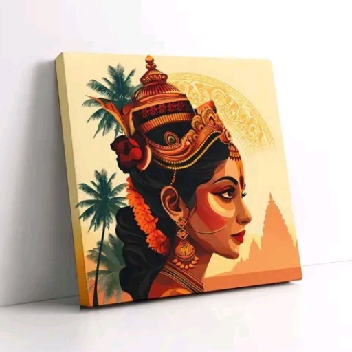Premium Indian Traditional Canvas Wall Art | 20x20 Inch Modern Painting | Free Delivery Pan India