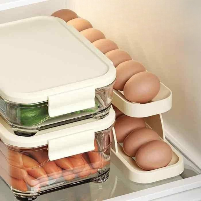 Automatically Rolling Egg Holder Container Display Rack