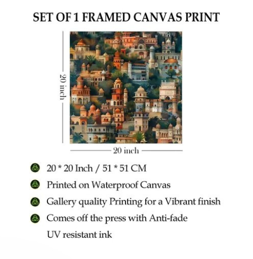 The Royal Panorama – Premium Architectural Canvas Painting (20x20 Inch) | Free Delivery Pan India