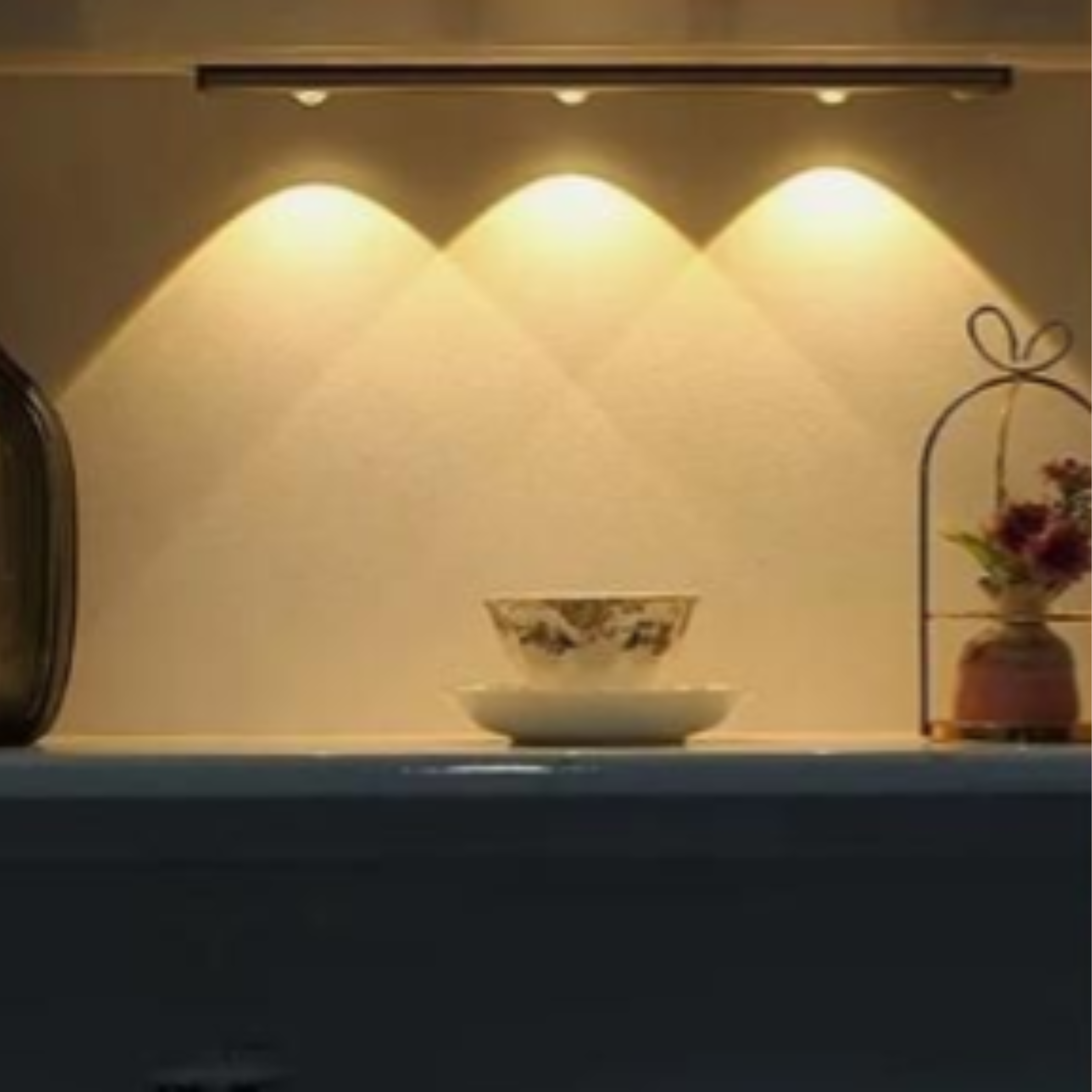 LED Motion Sensor Cabinet Light – USB Rechargeable, Stick-On, Wireless, Warm & White Modes