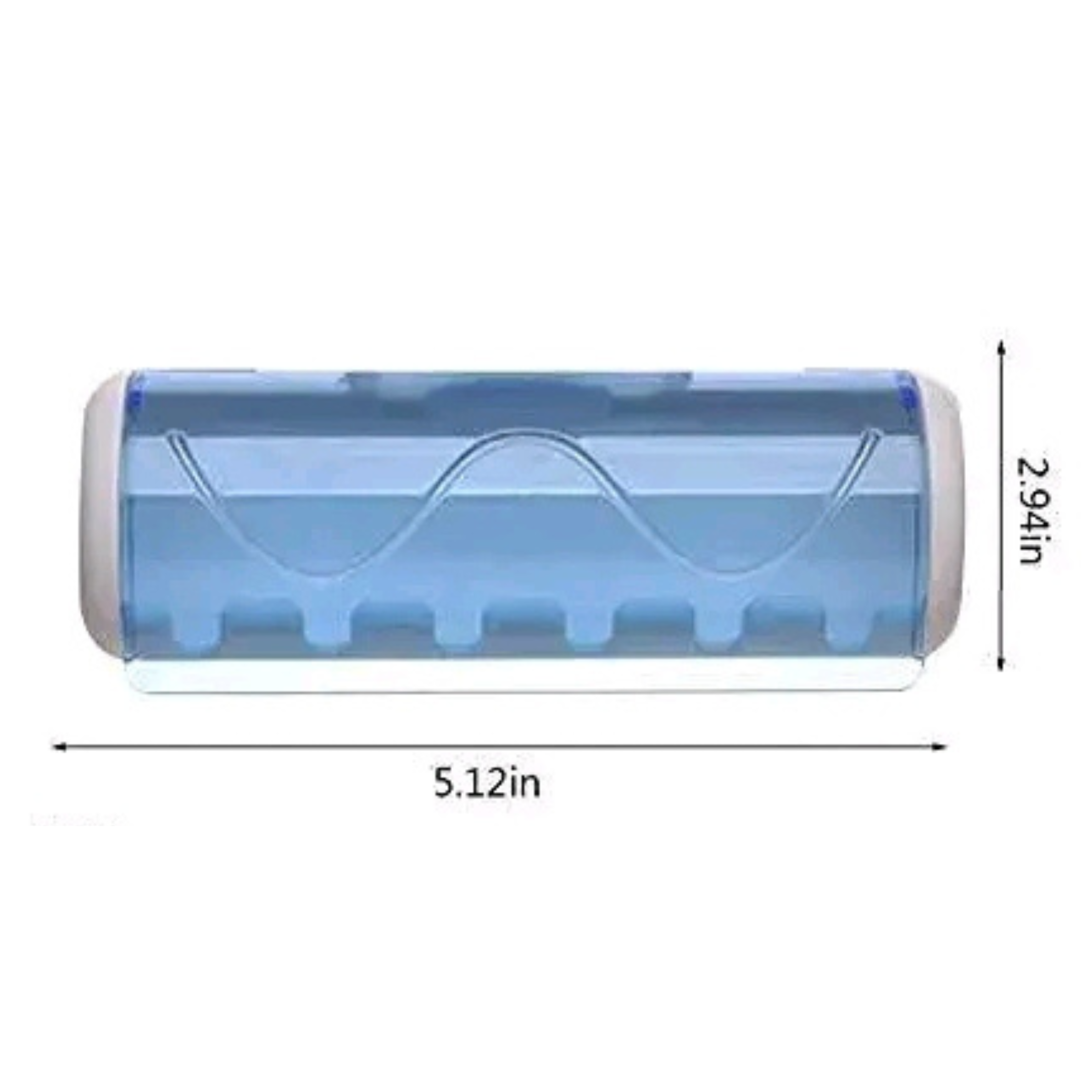 Wall Mounted 5 Toothbrush Holder with Dust Proof Cover – Pack of 1 (White & Blue)