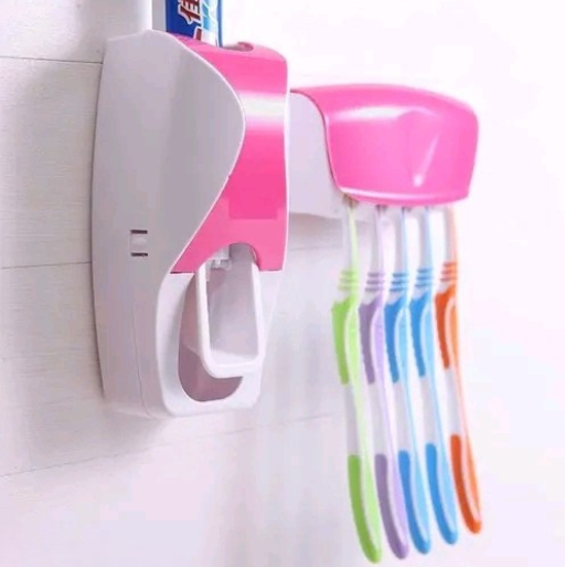 Premium Toothpaste Dispenser with 5-Slot Toothbrush Holder – Hands-Free Automatic Squeezer Set