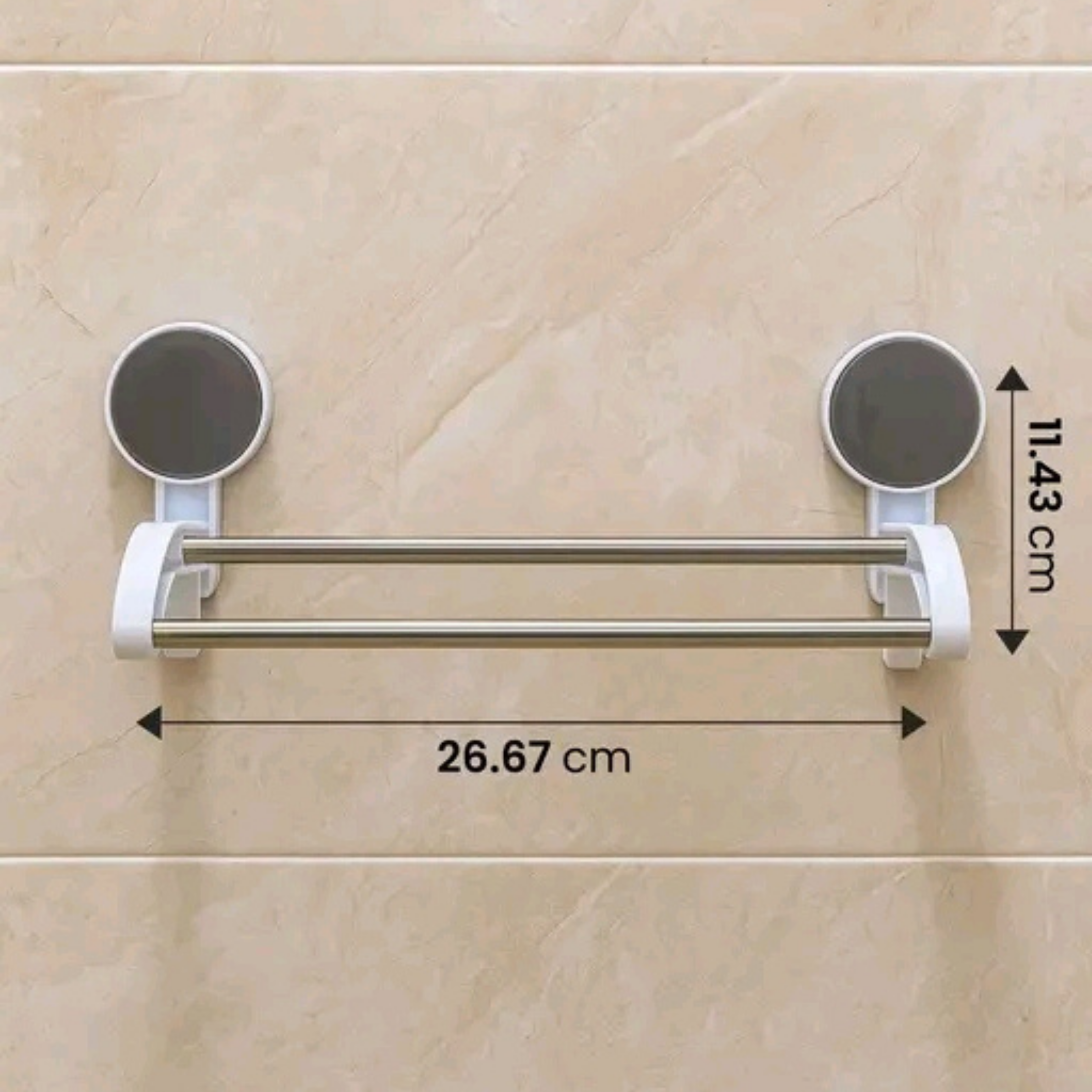 Stainless Steel Wall Mounted Towel & Napkin Holder Bar – Self-Adhesive Bathroom & Kitchen Organizer (Silver, Pack of 1)