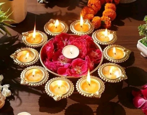 Traditional Metal Urli Bowl – Decorative Floating Flower & Candle Centerpiece