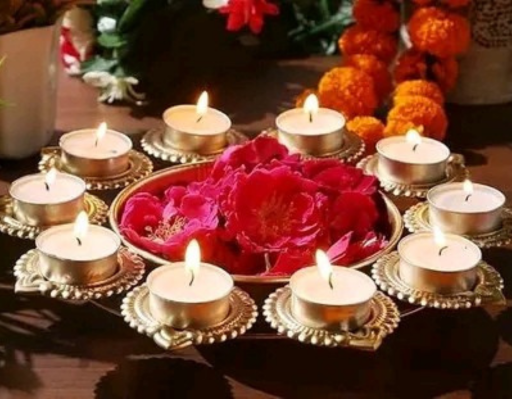 Traditional Metal Urli Bowl – Decorative Floating Flower & Candle Centerpiece